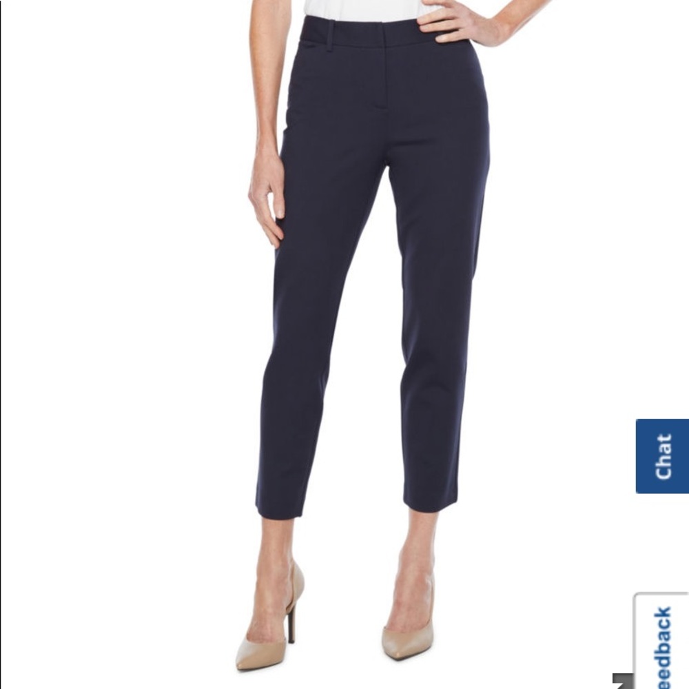 JC PENNEY HIGH WAISTED navy blue dress pants size 6